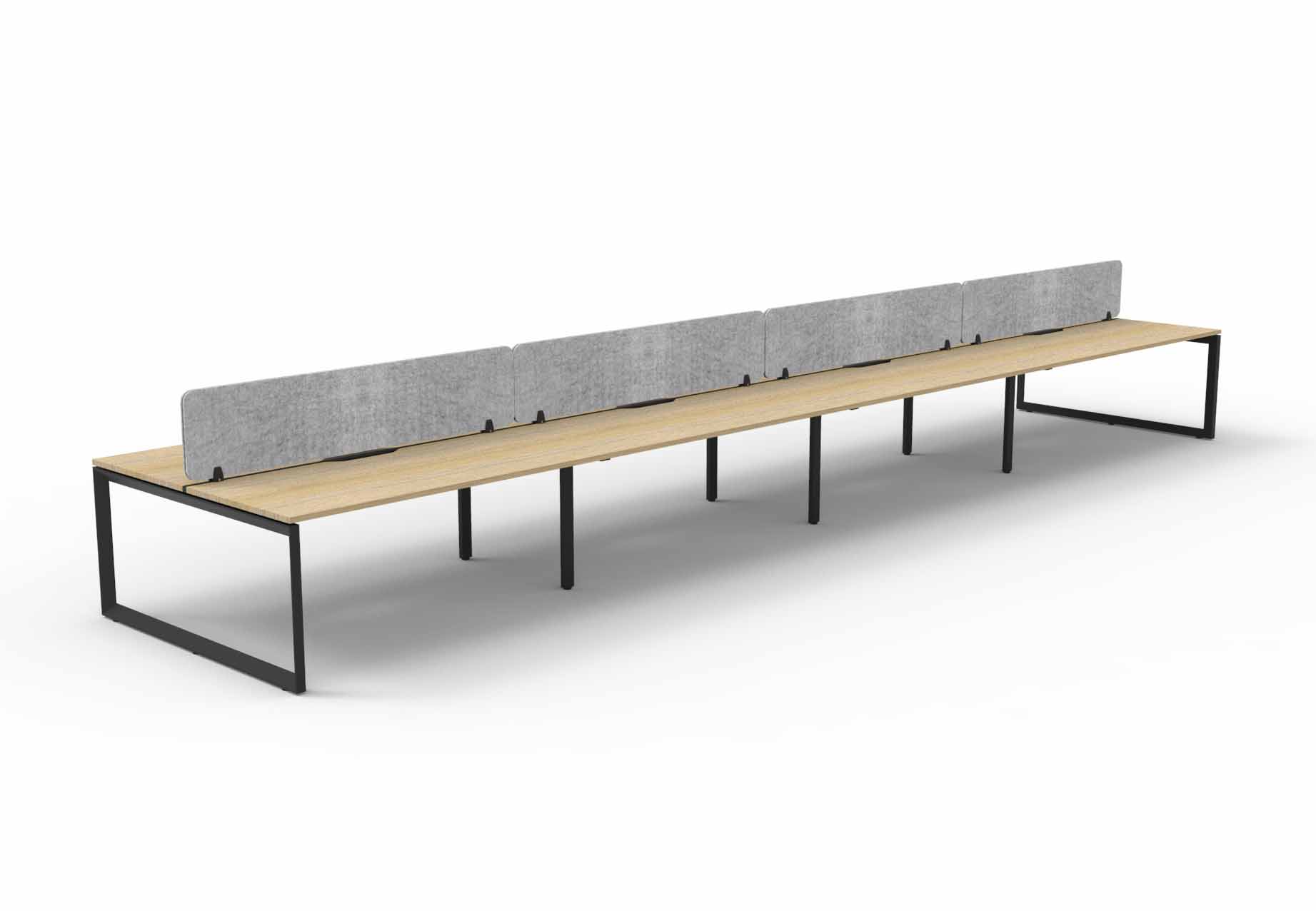 Loop 8 Person Double Sided Workstation - with Eco Screen